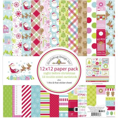 Doodlebug Night Before Christmas Designpapier - Paper Pack